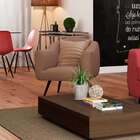 Poltrona Zap Pé Palito Linho Marrom Mescla