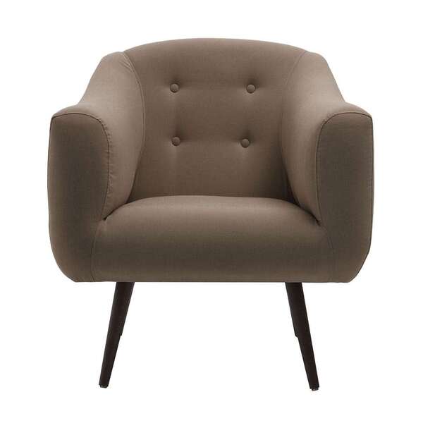 Poltrona Zap Pé Palito Linho Marrom Mescla