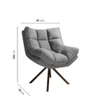 Poltrona Zara Giratória Yescasa Veludo Nobre Cinza