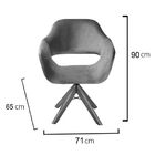 Poltrona Zara Pé Madeira Giratória Bege Bella Decor