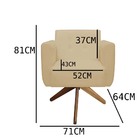 Poltronas Decorativa Duda Base Giratória Suede Bege - D'class