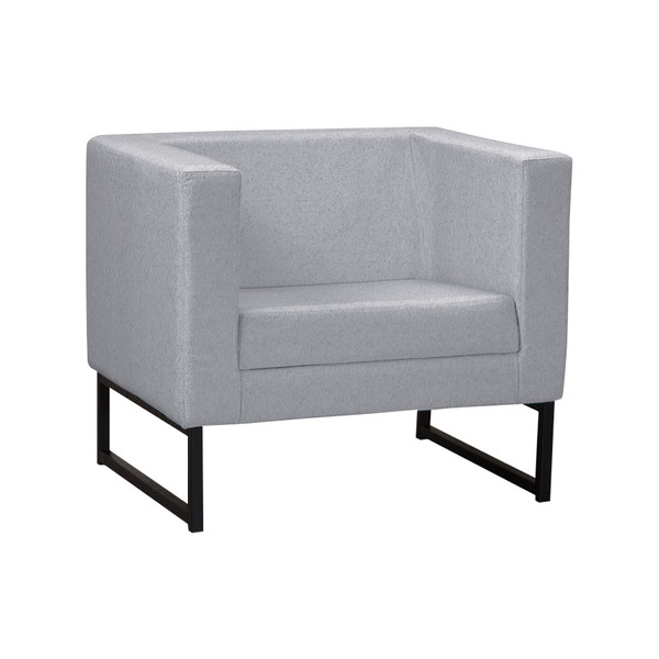Poltronas Decorativa Velma Base Aço Carbono Linho Cinza G17 -