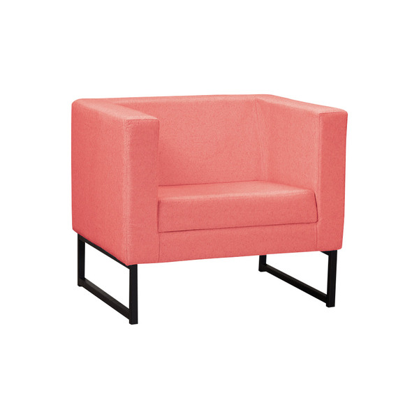 Poltronas Decorativa Velma Pés Metal Linho Coral G17 - Gran B