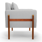 Poltronas Sala Decorativa Kit 02 Lana Linho Base Madeira D03