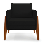 Poltronas Sala Decorativa Kit 02 Lana Linho Base Madeira D03