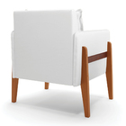 Poltronas Sala Decorativa Kit 02 Lana Sintético Branco Base M