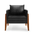 Poltronas Sala Decorativa Kit 02 Lana Sintético Pu Base Madei