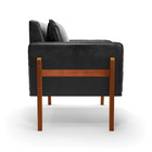 Poltronas Sala Decorativa Kit 02 Lana Sintético Pu Base Madei