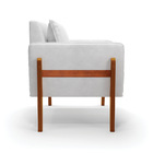 Poltronas Sala Decorativa Kit 02 Lana Sintético Pu Base Madei