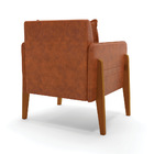 Poltronas Sala Decorativa Kit 02 Lana Sintético Pu Nozes Base