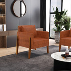 Poltronas Sala Decorativa Kit 02 Lana Sintético Pu Nozes Base