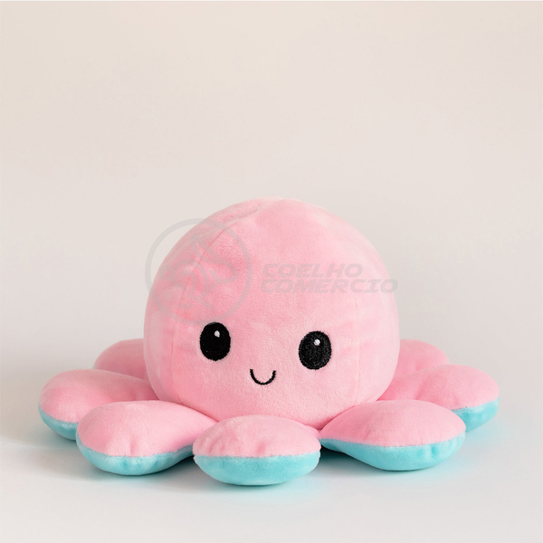 Polvo Reversível Bipolar De Pelúcia Humor Feliz E Bravo 2 Em