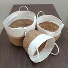 Poneso Cesta Decorativa Organizadora Cachepô Fibra Branco 3 P