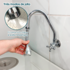 Ponta De Torneira Prolongador Inox Cozinha Bico Cromado Chuve