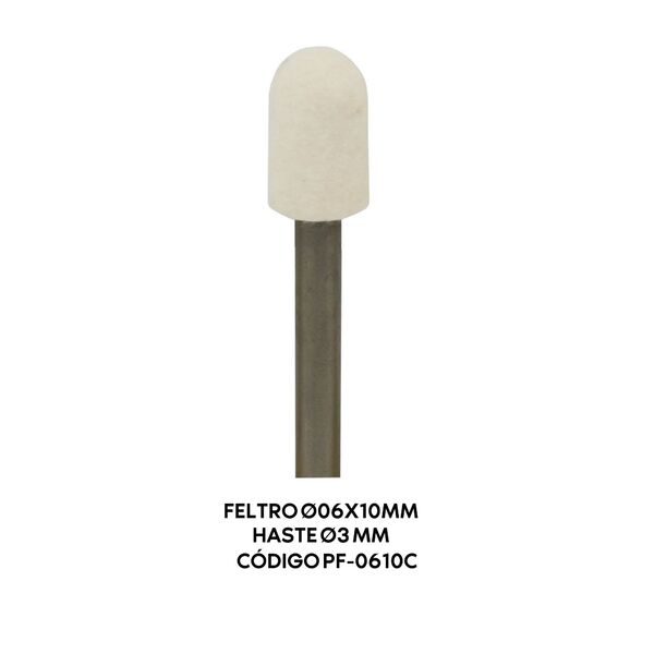 Pontas Montadas De Feltro - Pf-0610c Ø6x10mm Ø3mm Cilíndrica