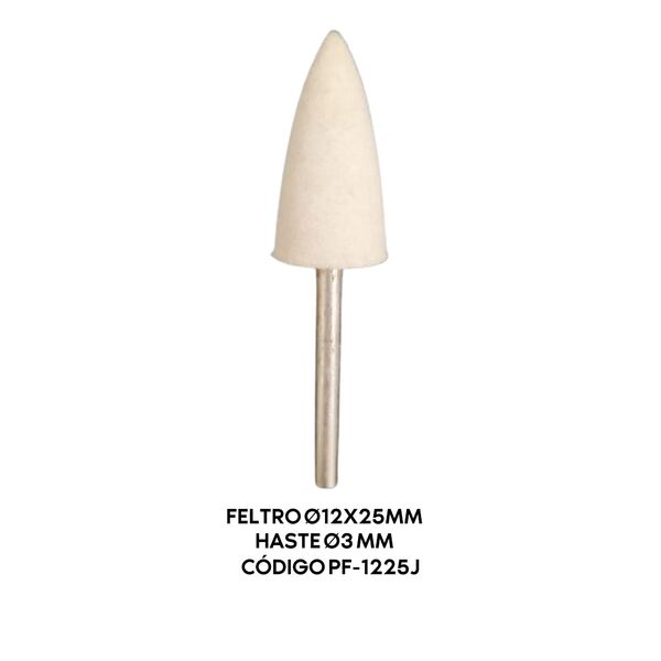 Pontas Montadas De Feltro - Pf-1225j Ø12x25mm Ø3mm Pinho