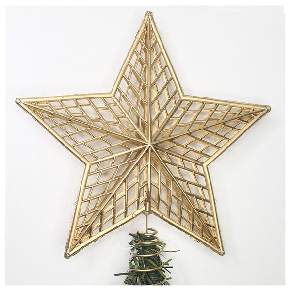 Ponteira De Árvore Natal Estrela Dourada 24cm