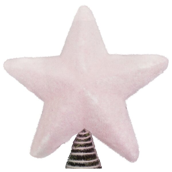 Ponteira De Árvore Natal Estrela Rosa 22cm