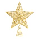 Ponteira de Estrela para Árvore Plástico Ouro 23x19x6cm Cromus