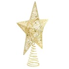 Ponteira de Estrela para Árvore Plástico Ouro 20x14x5cm Cromus