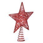 Ponteira de Estrela para Árvore Plástico Vermelho 24x19x6cm Cromus