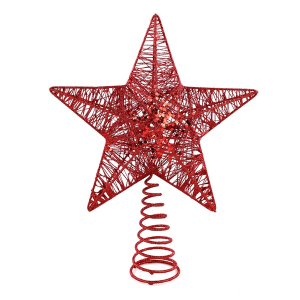 Ponteira de Estrela para Árvore Plástico Vermelho 20x14x5cm Cromus