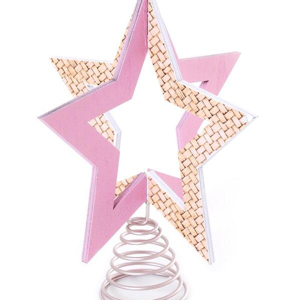 Ponteira Estrela 3d Mad 1pc 9x9x16cm Decoração Topo De Árvore