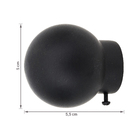 Ponteira para Varão de Cortina Bola Maciça Alumínio Preto 28mm