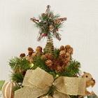 Ponteira Topo para Árvore de Natal Estrela Rattan Decorada 20x15x5cm Cromus