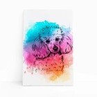 Poodle Cachorro Colorido Aquarela Quadro Canvas 100x70cm
