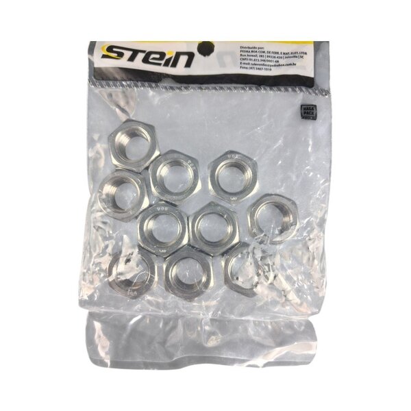 Porca Inox Sextavada Pacote Stein 1/2' Pacote 10 Peças