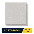 Porcelanato Acetinado 83x83cm Caixa 2,07m² Damme Cimento Gris