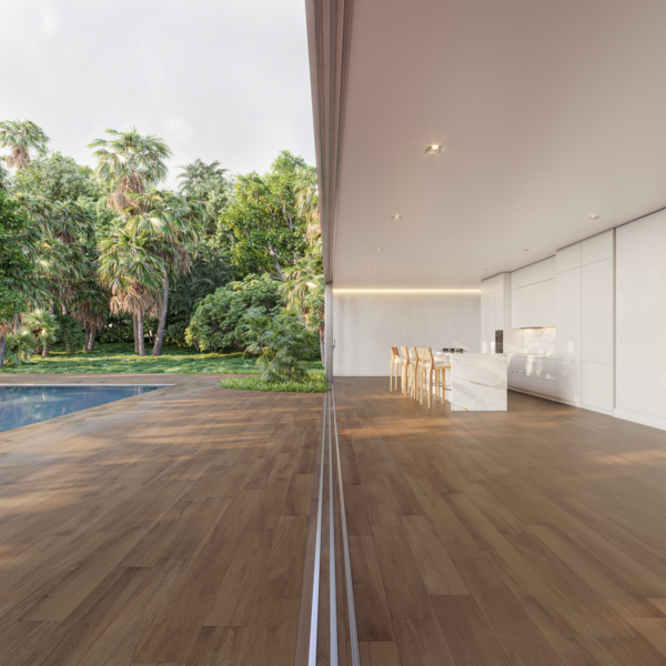 Porcelanato Amadeirado Granilhado Borda Reta Externo 20x120cm