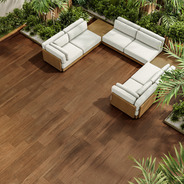 Porcelanato Amadeirado Fosco Externo Borda Reta 20x120cm Legno