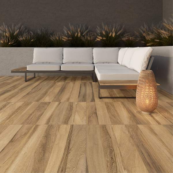 Porcelanato Amadeirado Borda Reta Externo 76x76cm 76021 Dora