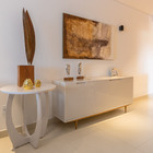 Porcelanato Monocolor Bege Acetinado Borda Reta Interno 83x83cm Vogue Plus 83024 Artens