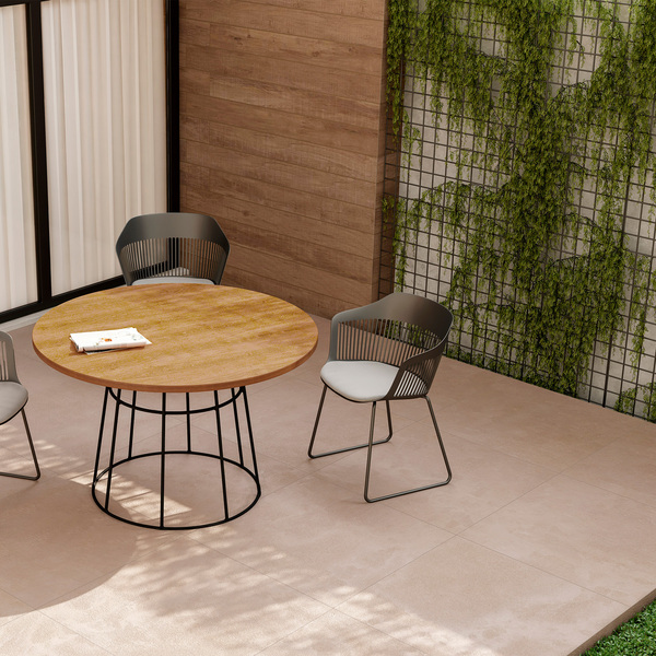 Porcelanato Cimentício Fosco Externo Borda Reta 80x80cm Hit Camel