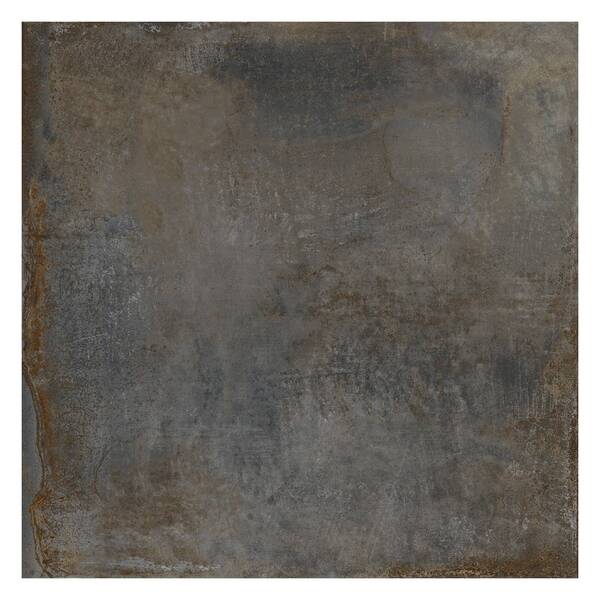 Porcelanato Decorado Acetinado Borda Reta Interno 123x123cm 73015 Preto e Marrom Embramaco