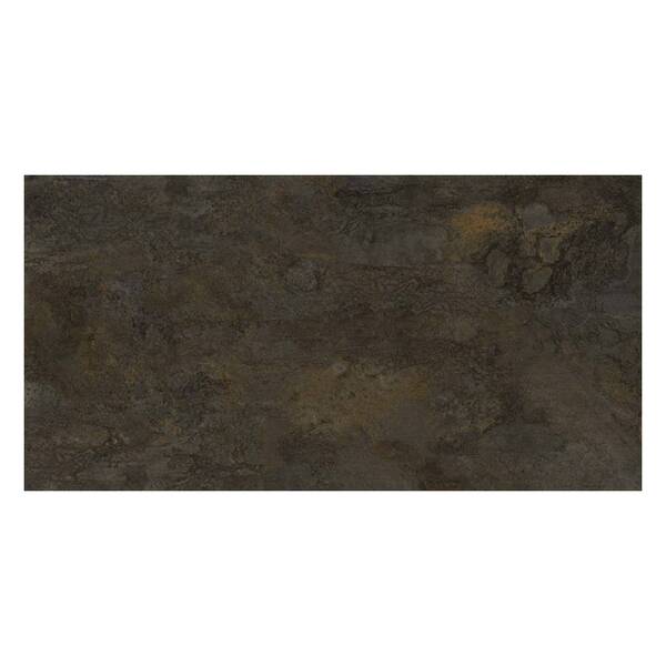 Porcelanato Decorado Polido Borda Reta Interno 62x121cm P70685 Preto e Marrom Embramaco