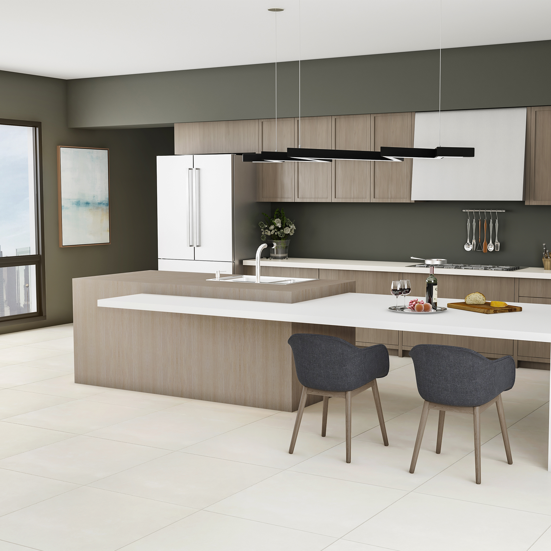 Porcelanato Interno Cimento Esmaltado Borda Reta Hit Off White 80x80cm 