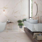 Porcelanato Marmorizado Acetinado Borda Reta Interno 100x100cm Calacatta Elizabeth