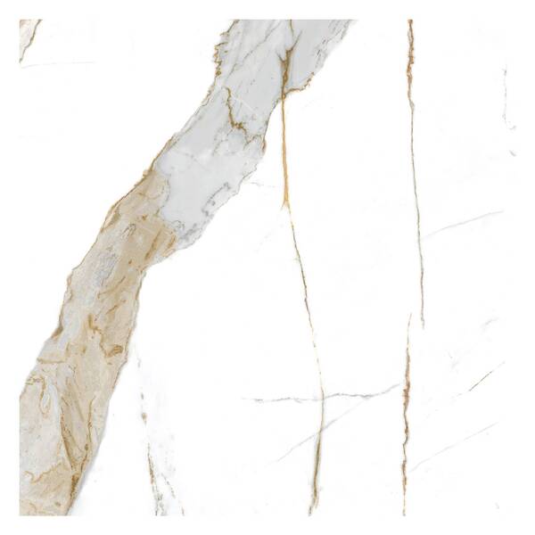 Porcelanato Marmorizado Acetinado Borda Reta Interno 80x80cm Calacata Oro Biancogres