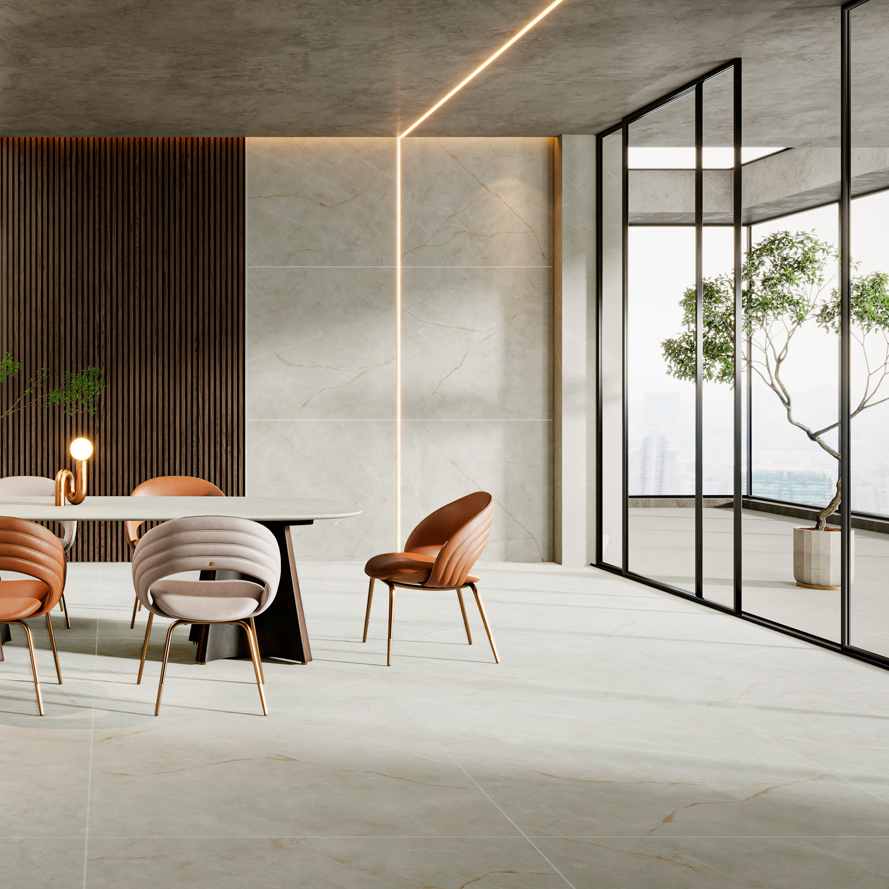 ATNページ Porcelanato Marmorizado Acetinado Borda Reta Interno 94x94