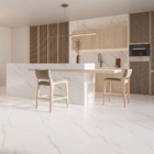 Porcelanato Marmorizado Brilhante Borda Reta Interno 100x100cm Malden Bianco Biancogres