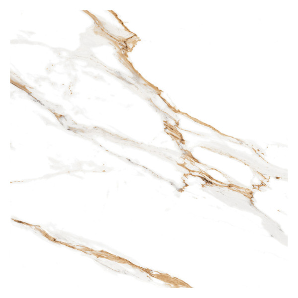 Porcelanato Marmorizado Polido Borda Reta Interno 71x71cm Max Calacata Oro Lux P72252 Artens
