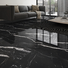 Porcelanato Marmorizado Polido Borda Reta Interno 82x82cm Calacata Black Lux P82058 Artens