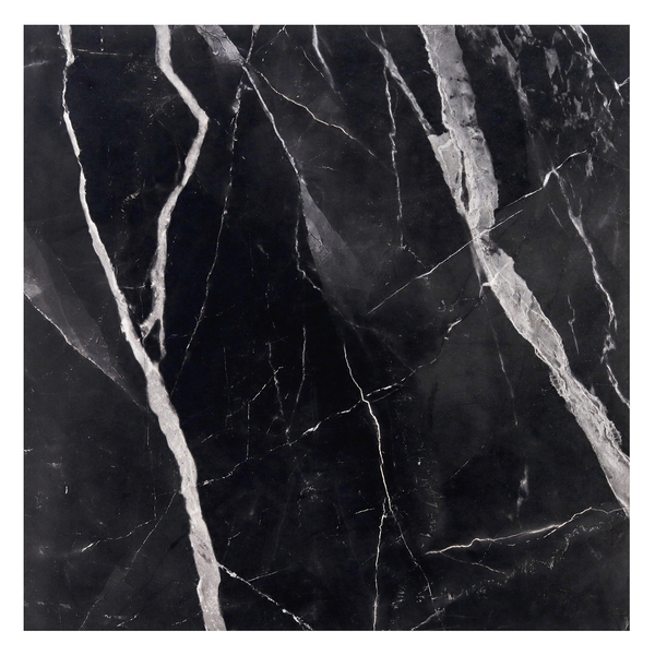 Porcelanato Marmorizado Polido Borda Reta Interno 82x82cm Calacata Black Lux P82058 Artens