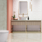 Porcelanato Marmorizado Polido Borda Reta Interno 83x83cm Onix Lyon Lux Plus Embramaco