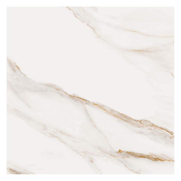 Porcelanato Marmorizado Polido Borda Reta Interno 90x90cm Calacata Royal Branco Ceusa