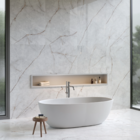 Porcelanato Marmorizado Polido Borda Reta Interno 90x90cm Cristallo Quartz Biancogres